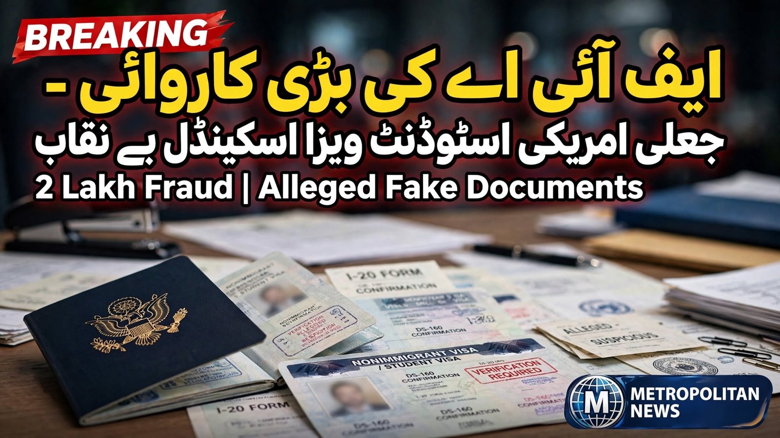 امریکن ایمبیسی نے سٹوڈنٹ ویزا کے لئے جعلی دستاویزات جمع کروانے والے کو گرفتار کروا دیا